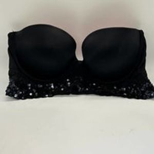 Victoria Secret 34C Black Sparkle Bra